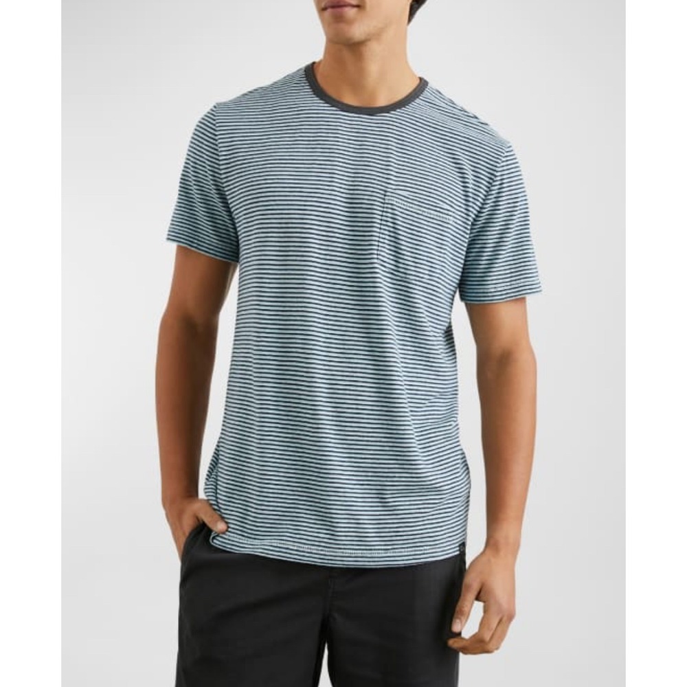 Tommy Hilfiger Striped Pocket Tee Mens Short Sleeve Casual Top